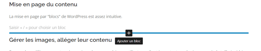Nouveau bloc sous WordPress