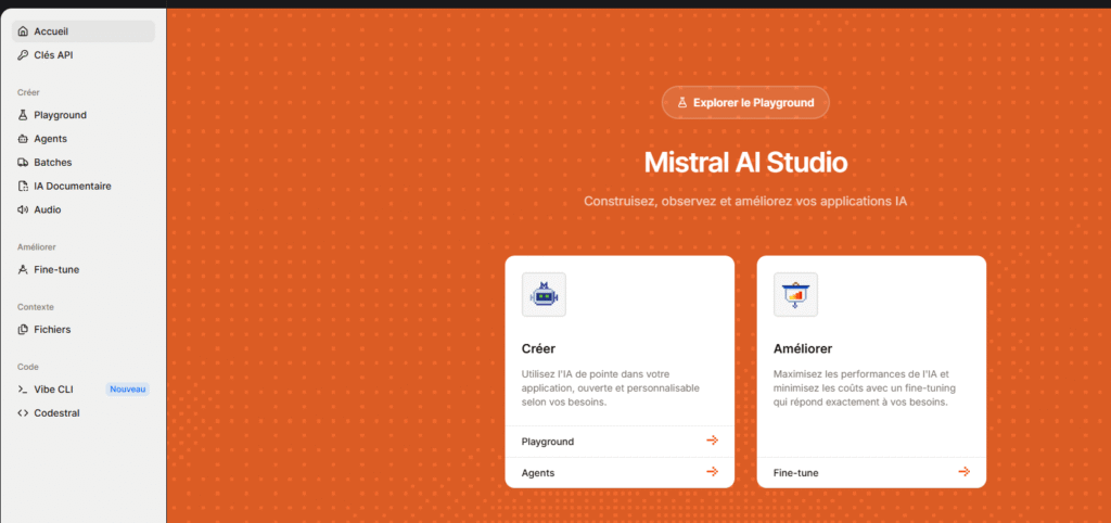 Mistral AI Studio : gestion des clés Pour accéder à Mistral en mode API